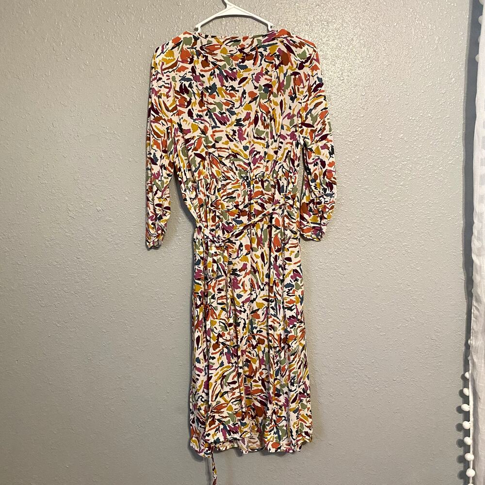 Beach Lunch Lounge Womens Large Dress Wrap Summer Tie Long Abstract Boho - Picture 2 of 13